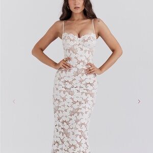 House of CB White Lace Maxi Dress